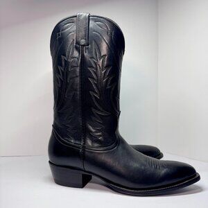 Nocona Western Boots Mens Sz 10.5 A, Black Embroidered Leather 1750127403 Cowboy